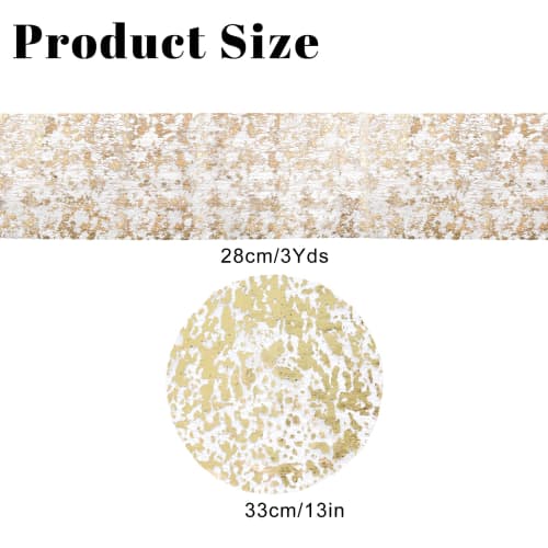 URROMA Disposable Gold Placemat Set, Dining Mat, Gold Foil Grid Table Runner, Sequin Glitter Foil, Metallic Gold Thin Mesh Table Decor, 11 Pieces