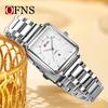 Women's Retro Square Watch Simple Three Needle Waterproof Calendar Display Light Luxury Elegant Quartz Watch
