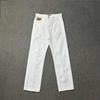 FlowStreet Vintage Streetwear Jeans in Denim a Gamba Dritta Ricamo di Alta Qualità