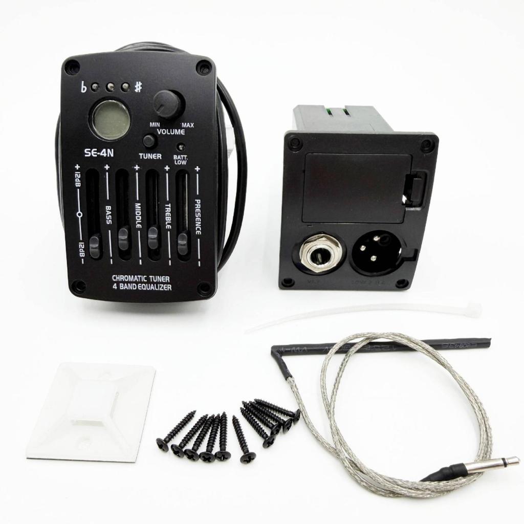 SEN44N Acoustic Guitar Pickup System Low Indicator 4Band Tone Control with Digital Tuner