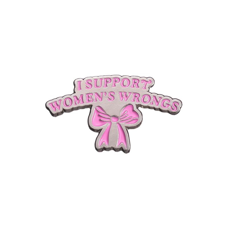 Female Power Enamel Pins Custom Pink Bow Brooches Lapel Badges A LITTLE BIT DRAMATIC Jewelry Gift for Friends
