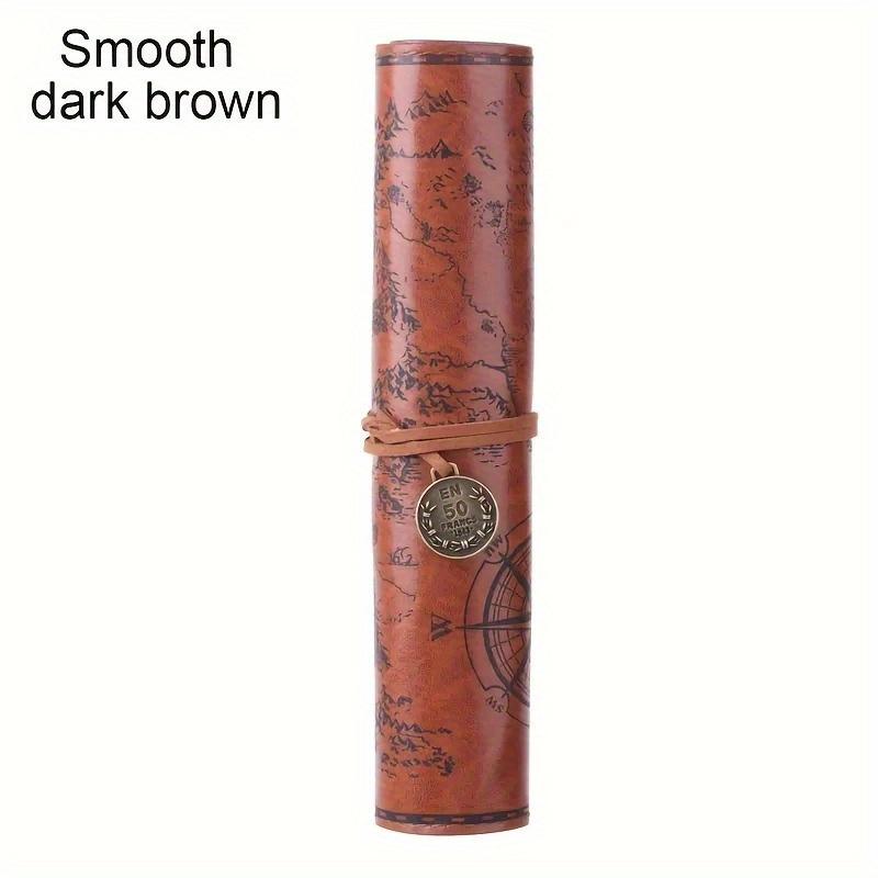 Kreatives Schatzkarten-Aufbewahrungs-Stifteetui, Schlichtes Retro-Stiftröllchen aus Kunstleder mit großer Kapazität, Bürobedarf für Zuhause & Schule.