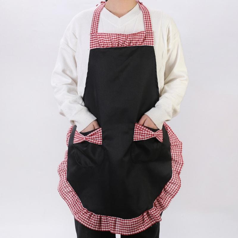 Fashion Bowknot Apron Adjustable Kitchen Cooking Aprons Women's Cake Apron with Pockets Halloween Mother's Day Gifts