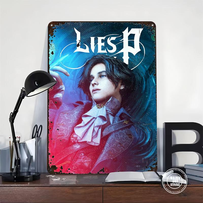 Lies of P Game Art Tinplate Poster Customized Wall Art Vintage Metal Signs Retro Tin Plaque for Bedroom Decoration Gaming House