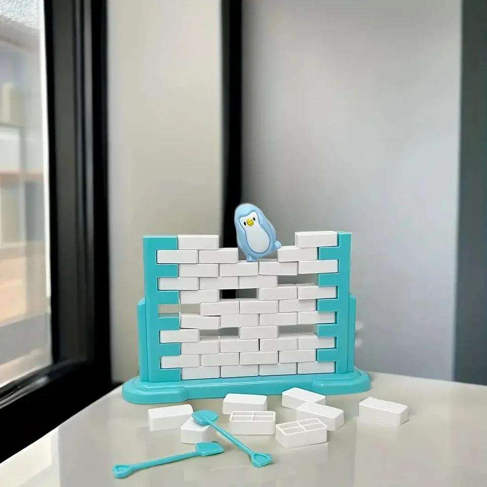 Mini Fun Save Penguin Ice Breaker Strategy Game Interactive Balance Blocks Board Game for Parent-Child Family Fun and Learning