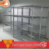 Movable Chrome Wire Mesh Shelving Unit with Wheels - Stainless Steel Storage & Display Rack