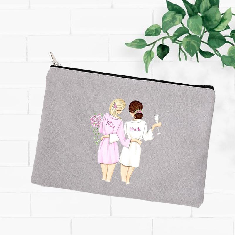 Best Friend Makeup Bag Women Cosmetic Bags Travel Toiletries Organizer Female Storage Make Up Case Purse Wedding Bridesmaid Gift