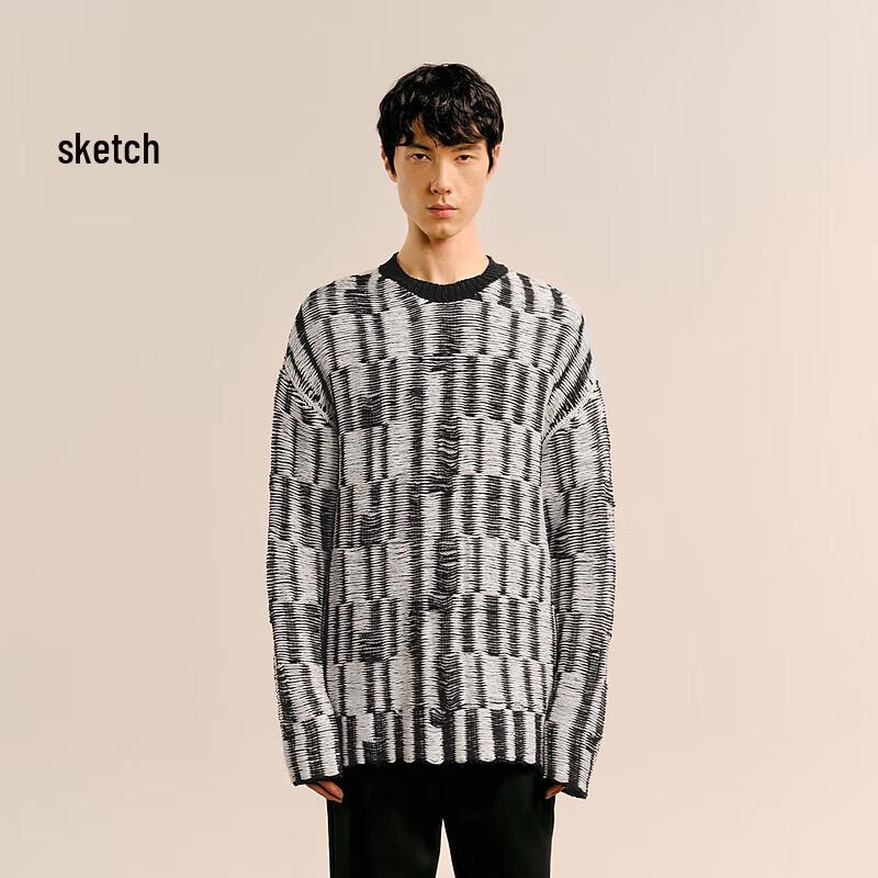 

CROQUIS Men s 2024 Autumn Long-Sleeve Striped Knit Sweater M
