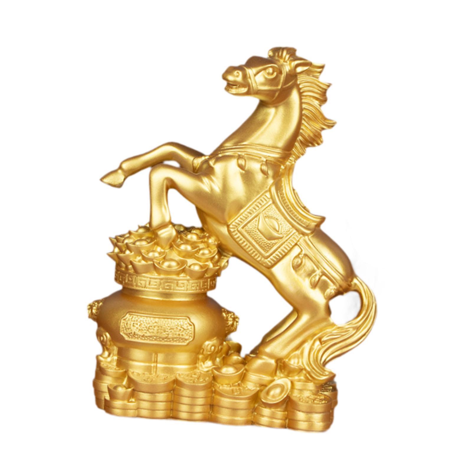 

Desktop Small Decorative Horse Statue Resin Animal Sculpture for Luxury Room Ornament House Decor золотий