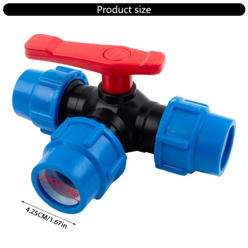 High Performances Diameter 32mm 3 Way Round Valves for Efficient Water Direction Control in Sturdy Plastic Pipes