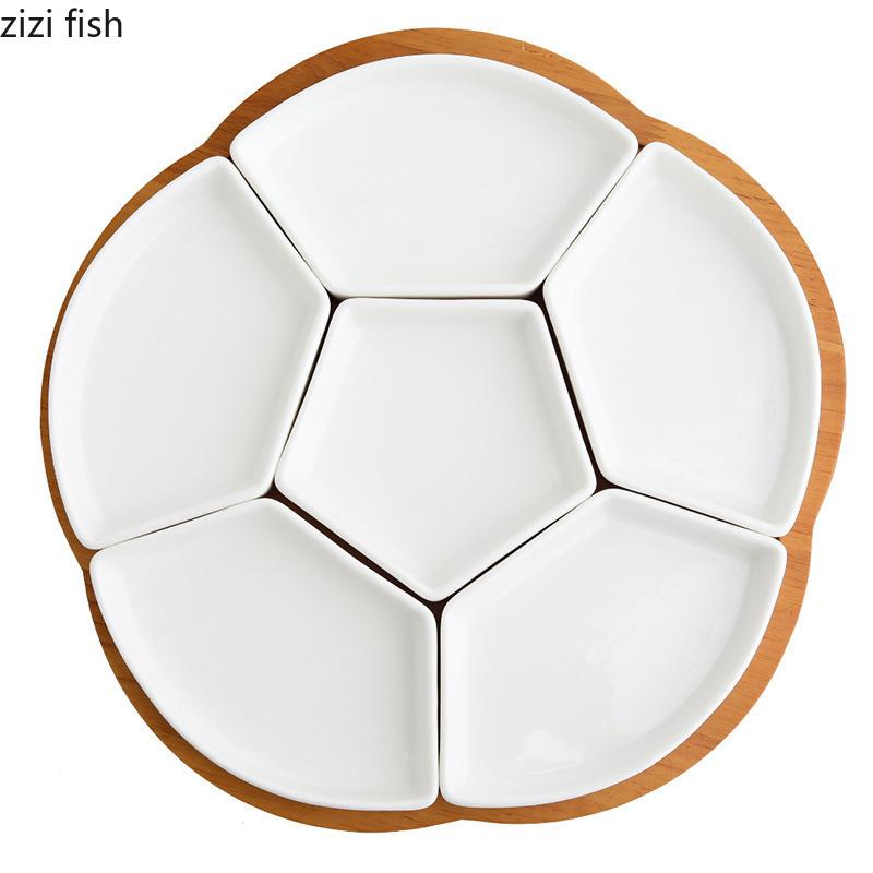 Ceramic Snack Platter Fruit Plate Dried Fruit Plate Snack Plates Candy Bowl Dessert Plates Dim Sum Dish Refreshments Tray