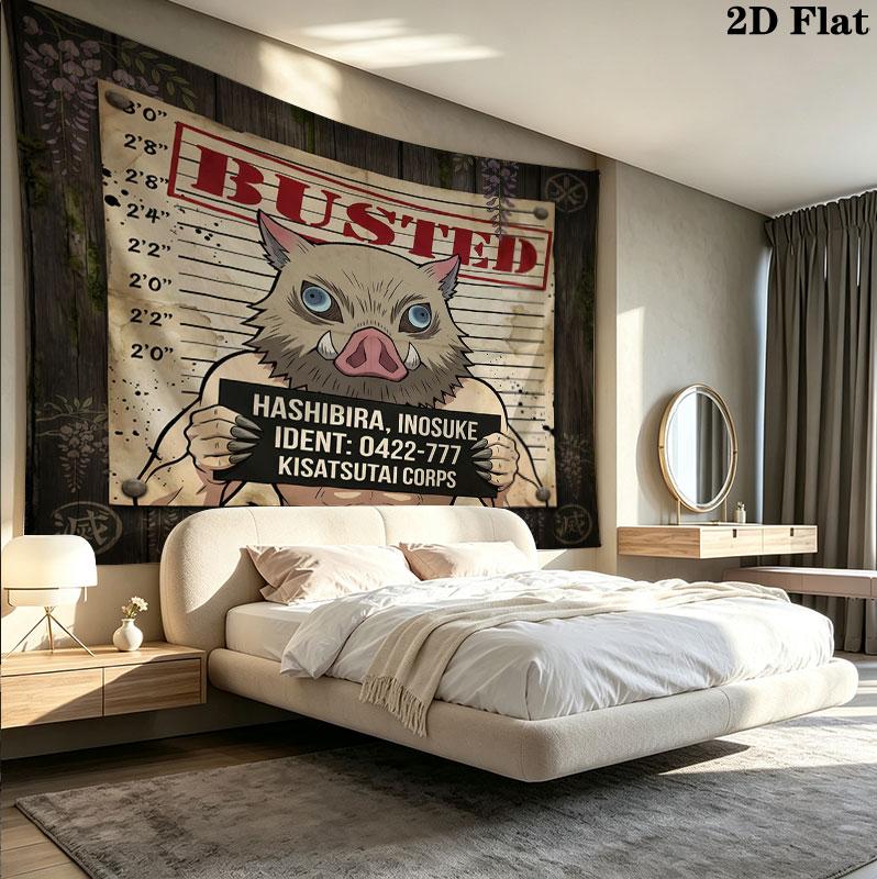 Arazzo da Parete Demon Slayer Appeso Estetico alla Parete Coperta in Tessuto Stampato Arazzi Decorativi per Camera da Letto Soggiorno Decorazione per la Casa