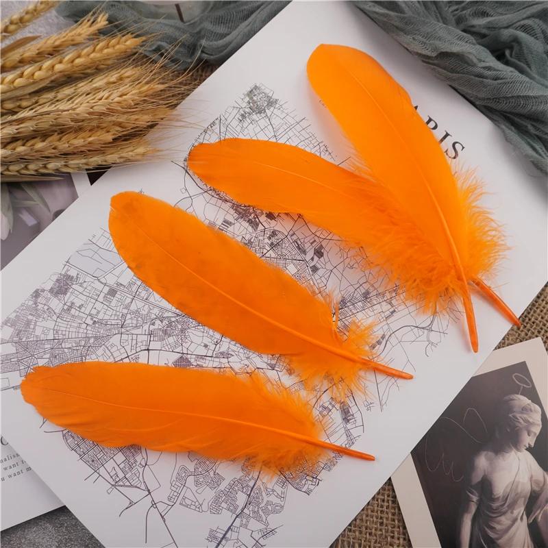 15-20cm Hard Stick Goose Feathers Natural Swan Pluma Handicraft Accessories Colorful Dream Catcher Feather Decoration