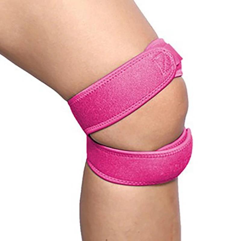 1PCS Adjustable Sports Kneepad Double Patellar Knee Patella Tendon Support Strap Brace Pad ProtectorOpen Knee Wrap Strap Band