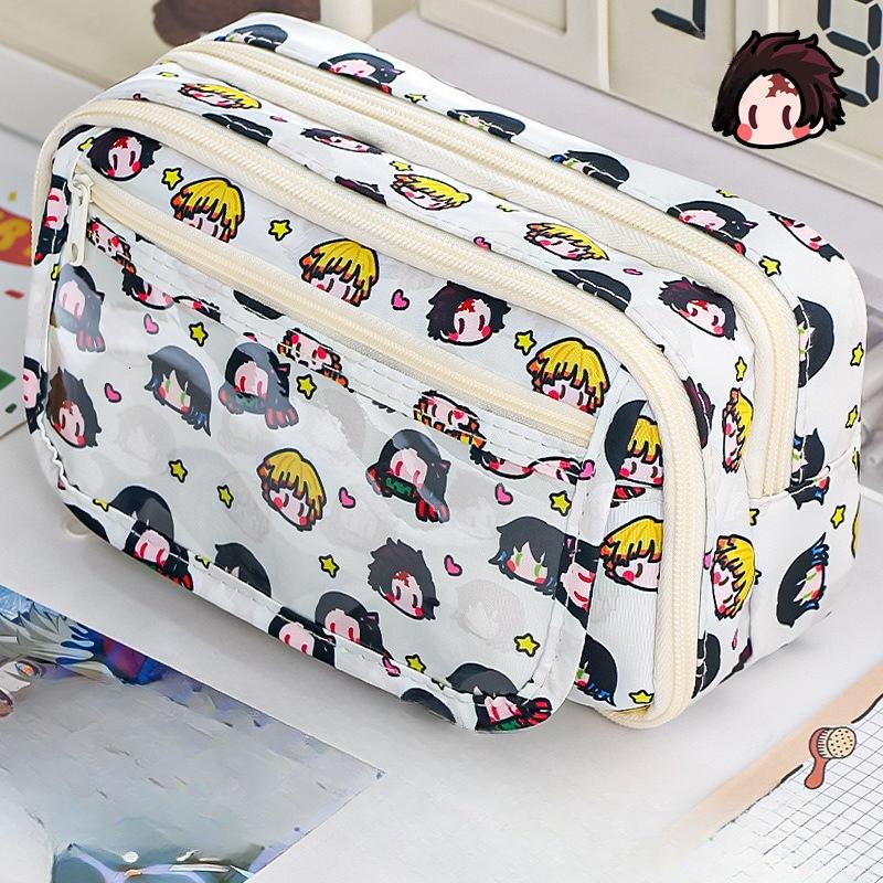 Cute Cartoon Pencil Case Simple Student Stationery Bag School Supplies Holder