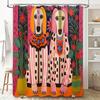 Vibrant Dogs Shower Curtain Set: Decorative Home Textile With Floral Patterns For Bathroom Multicolor Puppies Printed Shower Pan