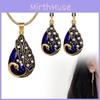 Exquisite European Vintage Peacock Jewelry Set Stunning Gemstone Necklace And Earrings