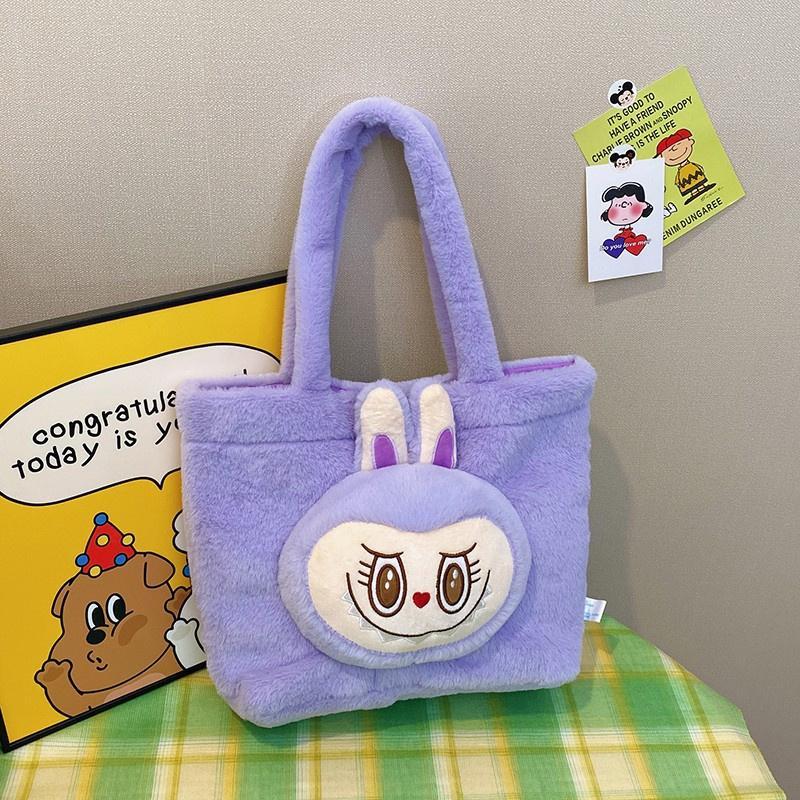 Сумка через плечо Мультяшная Большая Вместимость Сумка Labubu Плюшевая Игрушка Сумка Студенческие Сумки Кроссбоди Для Путешествий На Открытом Воздухе A3