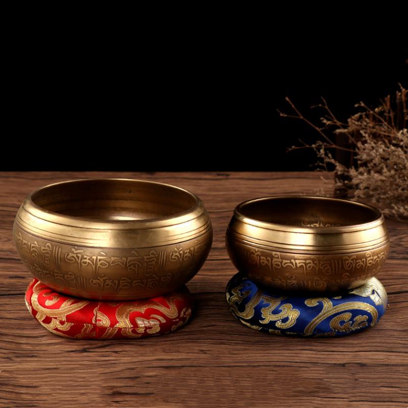 Nepalese Handmade Copper Bowl Buddha Sound Bowls Yoga Meditation Singing Bowl Set Sanskrit Meditate Music Therapy Tibetan Bowls