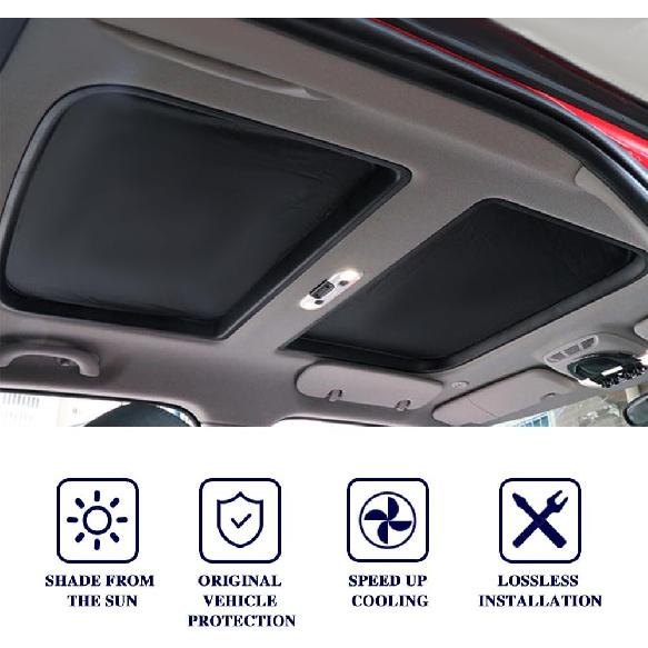 2PCS Car Sunroof Sunshade, Car Roof Cover, Foldable UV Reflector Reflective Covers Block UV Rays Glare, Car Interior Accessories Fit For Mini Cooper,