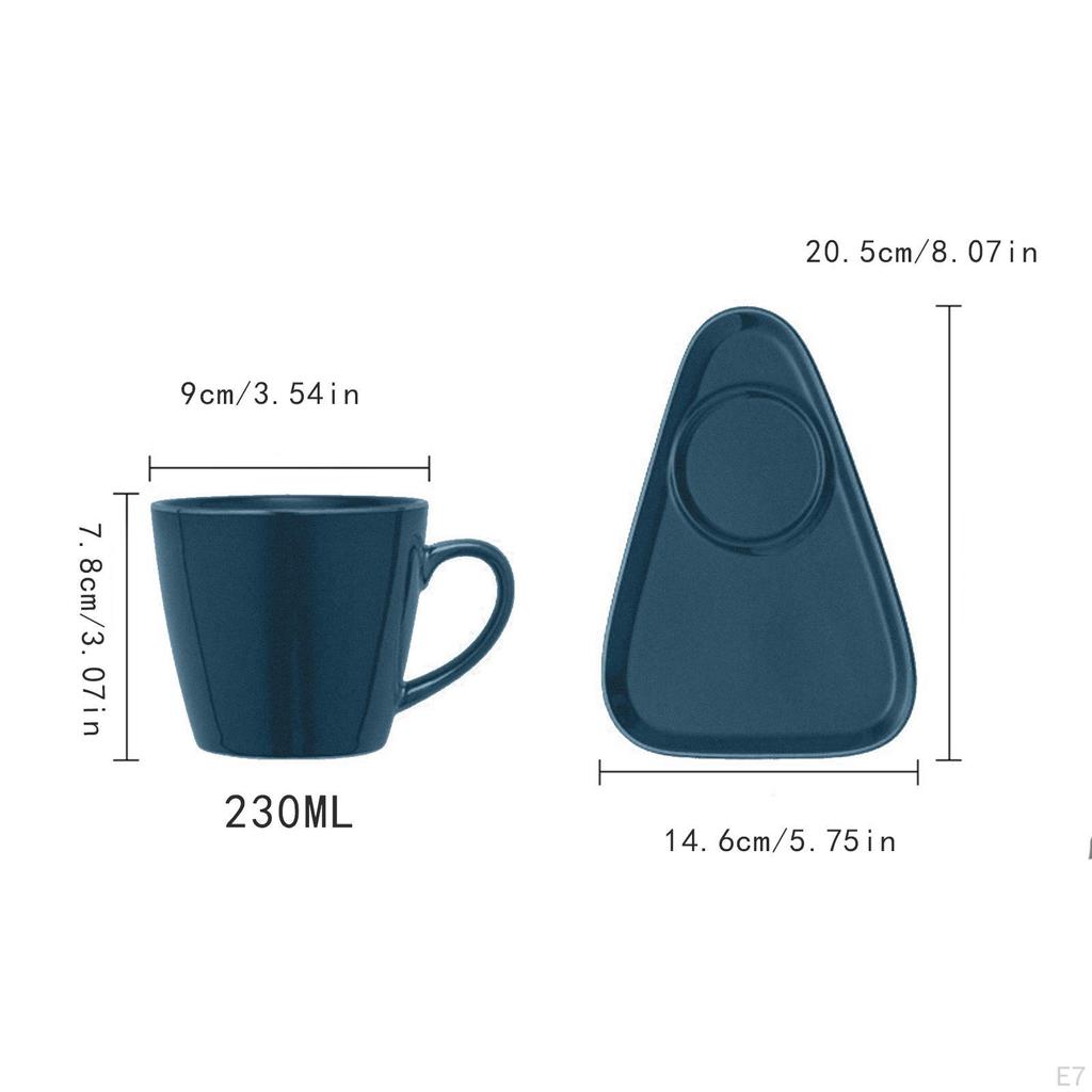 2 Piece Ceramic Mug Set, Cappuccino Cup with Saucer And Spoon, Creative Milk Mug, for