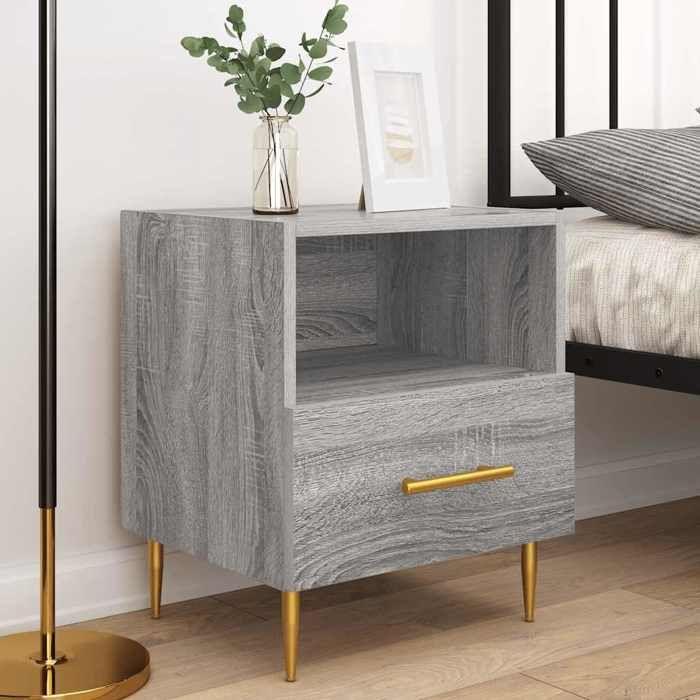 Tables de chevet - Maison Exclusive - sonoma gris - 2 pcs - 40x35x47,5 cm