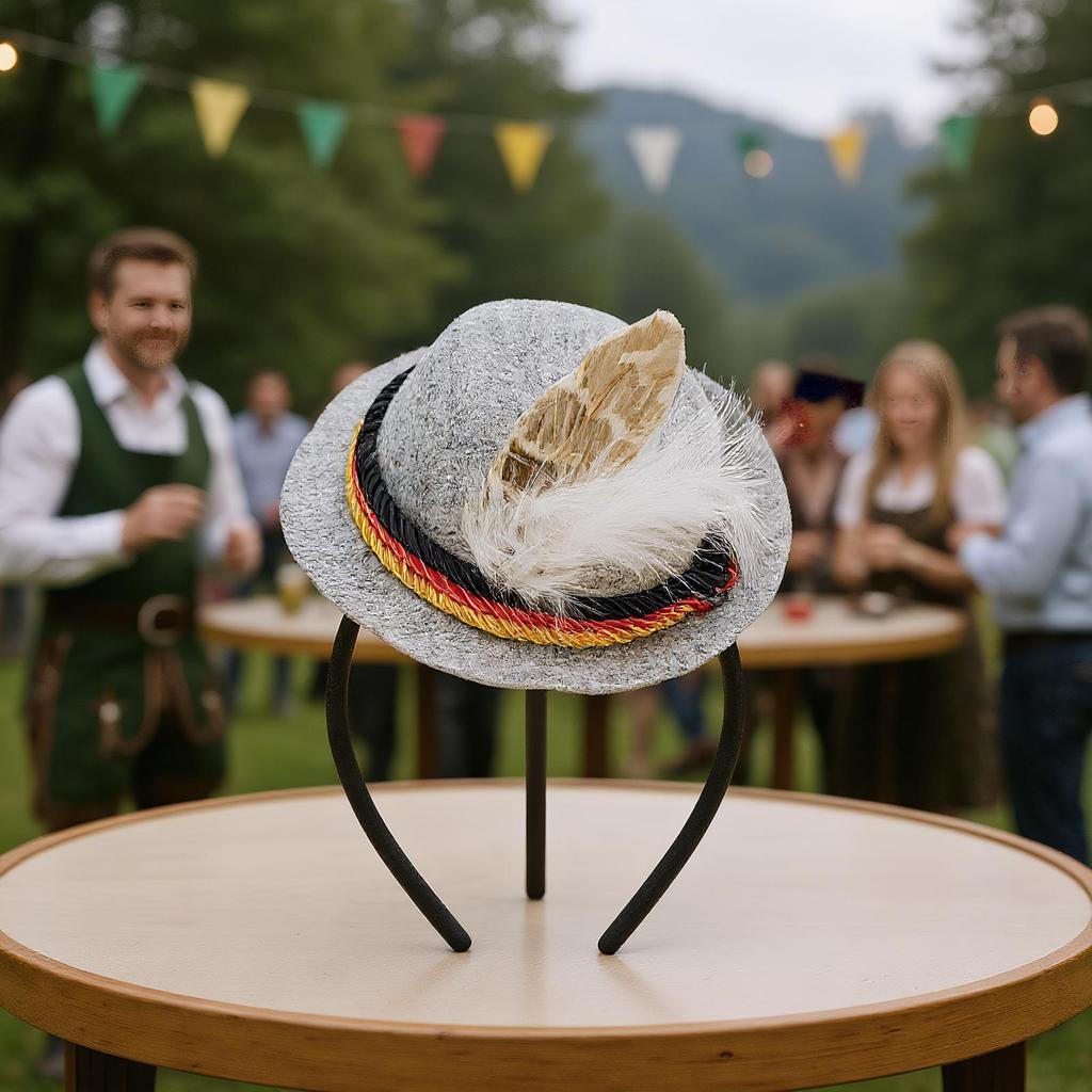 Oktoberfest Headband Beer Festival Head Accessories Felt Retro Decoration Headbands Hat For Adults Oktoberfest Halloween Themed