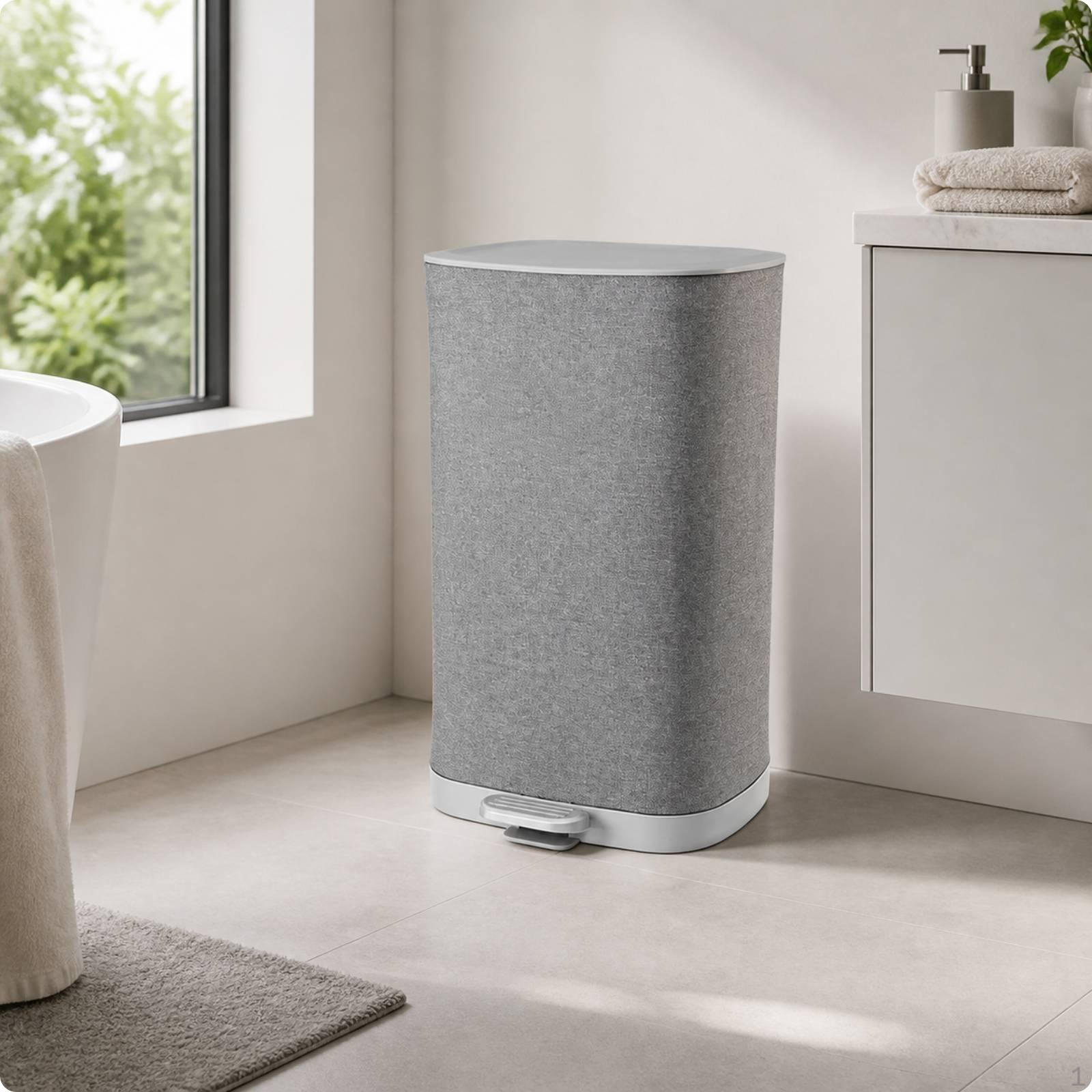 Laundry Hamper with Foot Pedal Divided