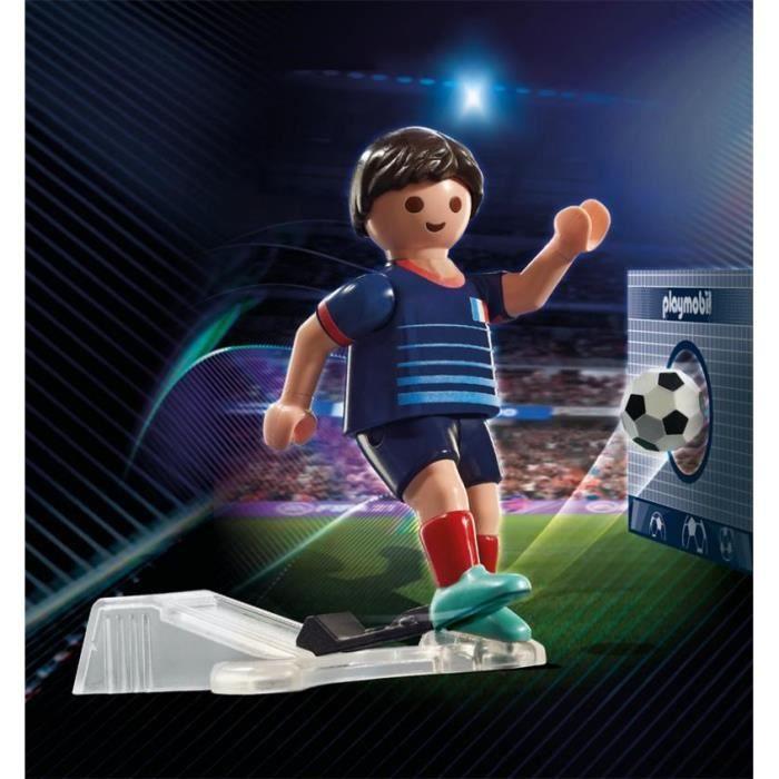PLAYMOBIL - 71124 - Joueur de football Français B - Avec cage de but et ballon