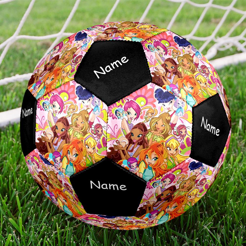 Custom Name Winx Club Theme Size 5 Soccer Ball, Suitable for Both Indoor and Outdoor Matches, a Gift Suitable for Everyone.