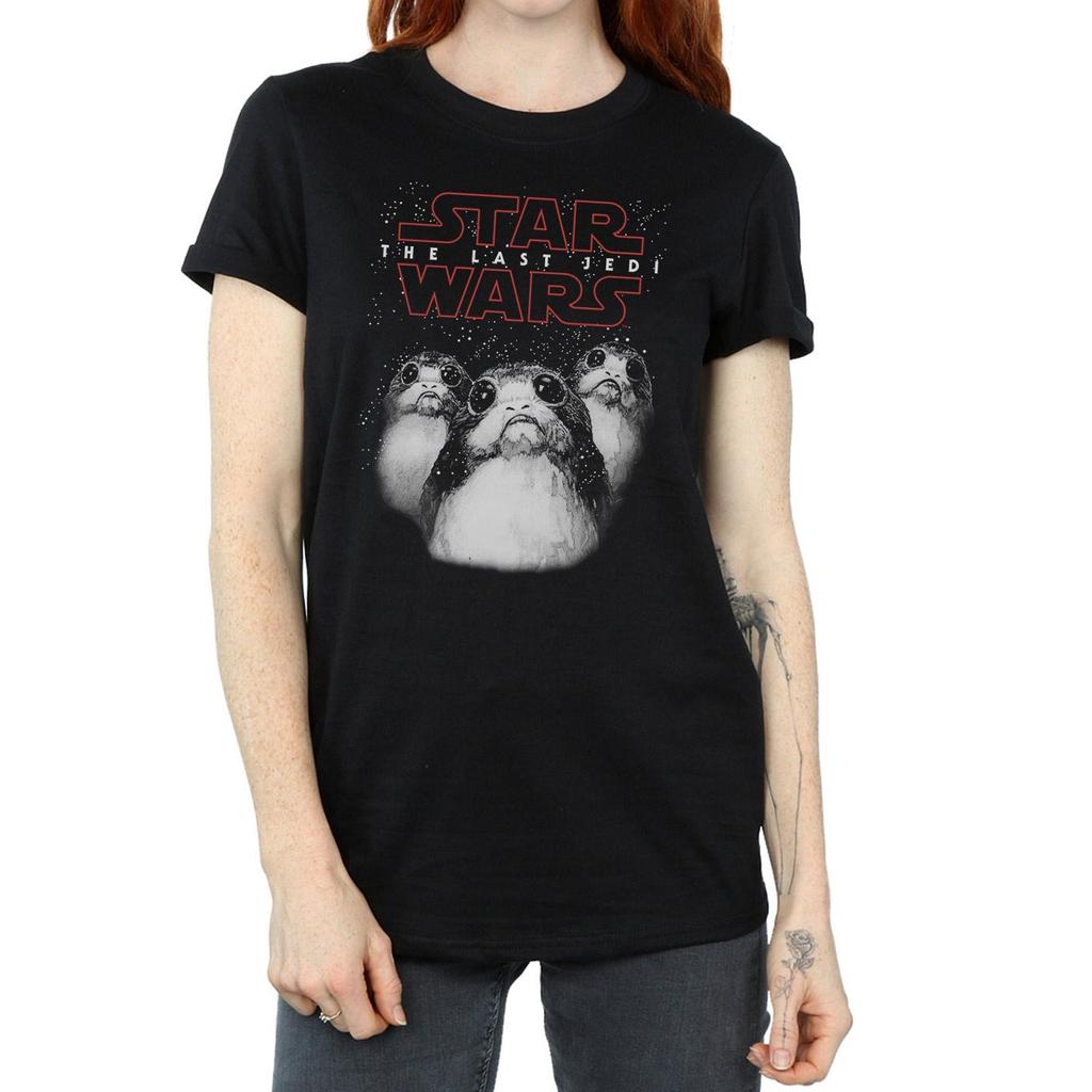 Star Wars Womens/Ladies The Last Jedi Porgs Cotton Boyfriend T-Shirt