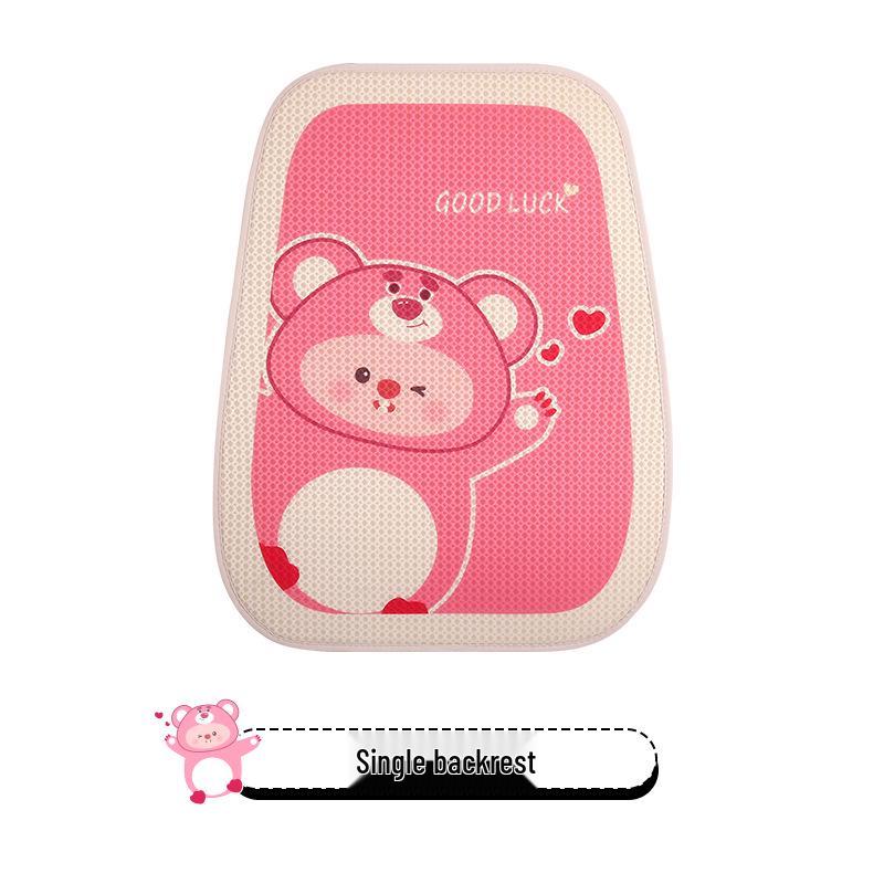 Pink Cartoon Beaver Women's All-Season Car Seat Cushion for BYD Seagull Dolphin.