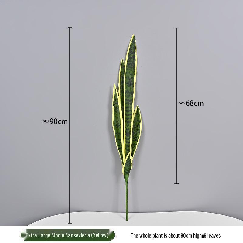 Artificial Snake Plant Agave Bonsai for Indoor & Outdoor Decor - Green Single Stem in Pot for Home or Office