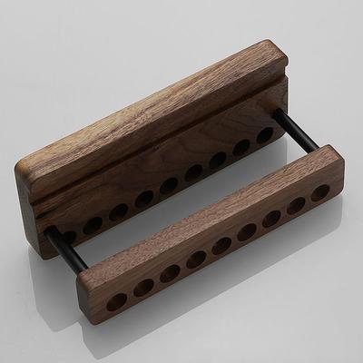 Yousheng Holz Häkelnadelhalter 9 Löcher Aufbewahrungsorganizer für Häkelwerkzeuge Tischplatte Stricknadelständer für Häkler Multifunktionaler Stif