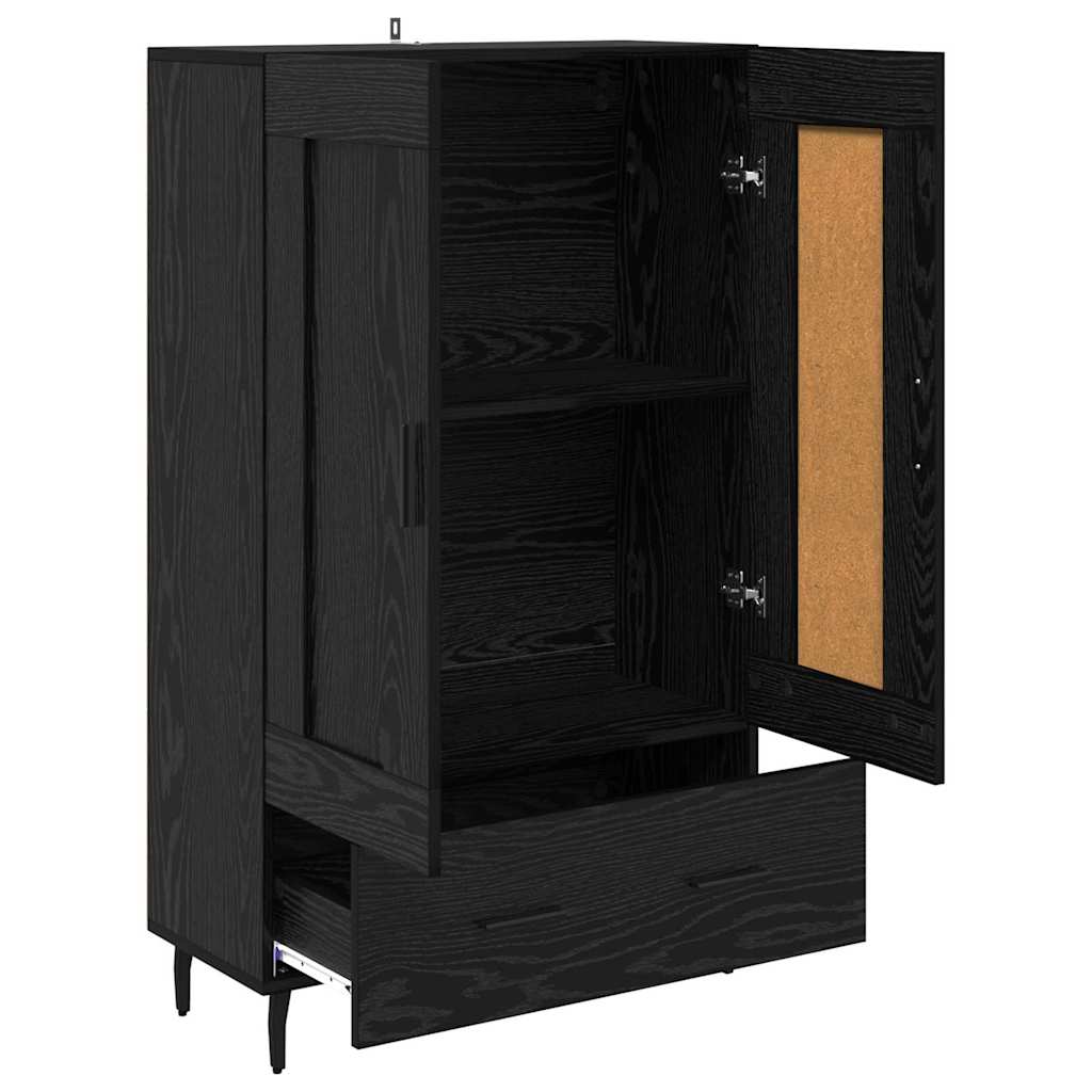 Highboard In Black Oak Look 69.5 X 31 X 115 Cm Particleboard