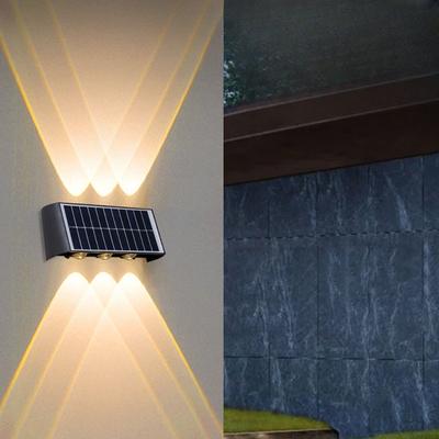 Solar Powered Outdoor RGB LED Lights Waterproof Wall Sconces Fence Lights Up Down Lighting for Deck Patio Yard Garden Decor