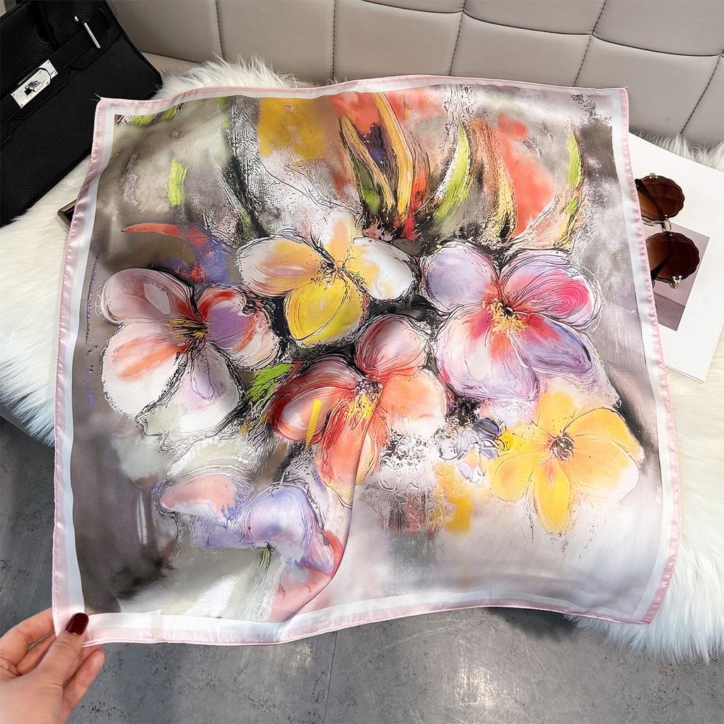 Fashion Square Fashion Foreign Style Small Silk Scarf Women'S Headband Decorative Scarf Dual-Purpose Small Square Scarf New Scarf