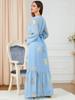 3203 Middle Eastern Women's Abaya with Hot Stamping - Four Seasons Fashion Dress