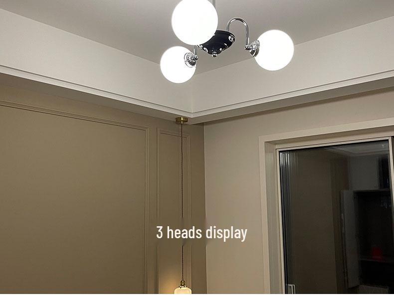 French Cream Bauhaus Chandelier: Retro Light for Living Room & Bedroom