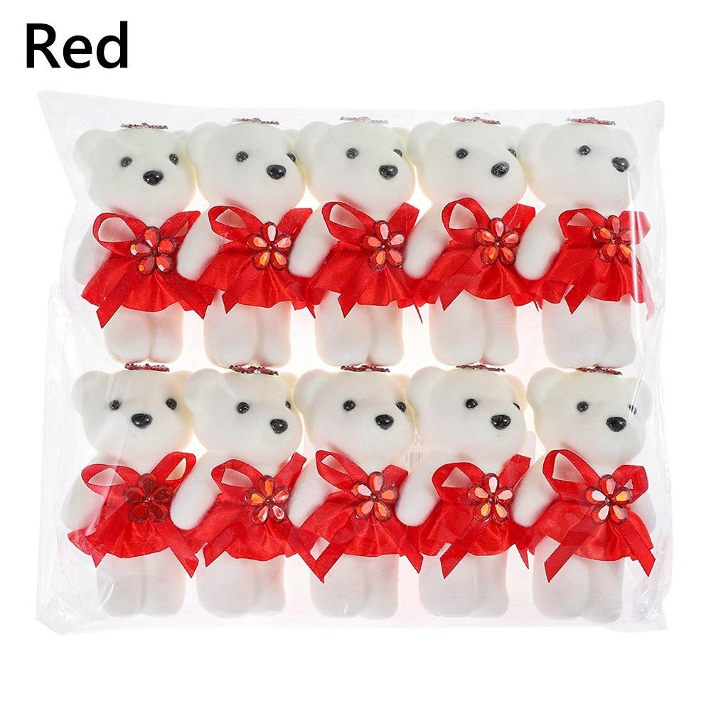 

10 шт./набор Мультяшный букет украшение Кукла медведь Сделай сам Кукла медведь Украшение букета Выпускной красный