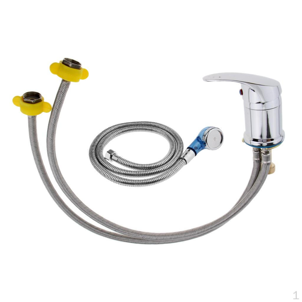 

Смеситель с ручкой и шлангом-распылителем для парикмахерской 80cm