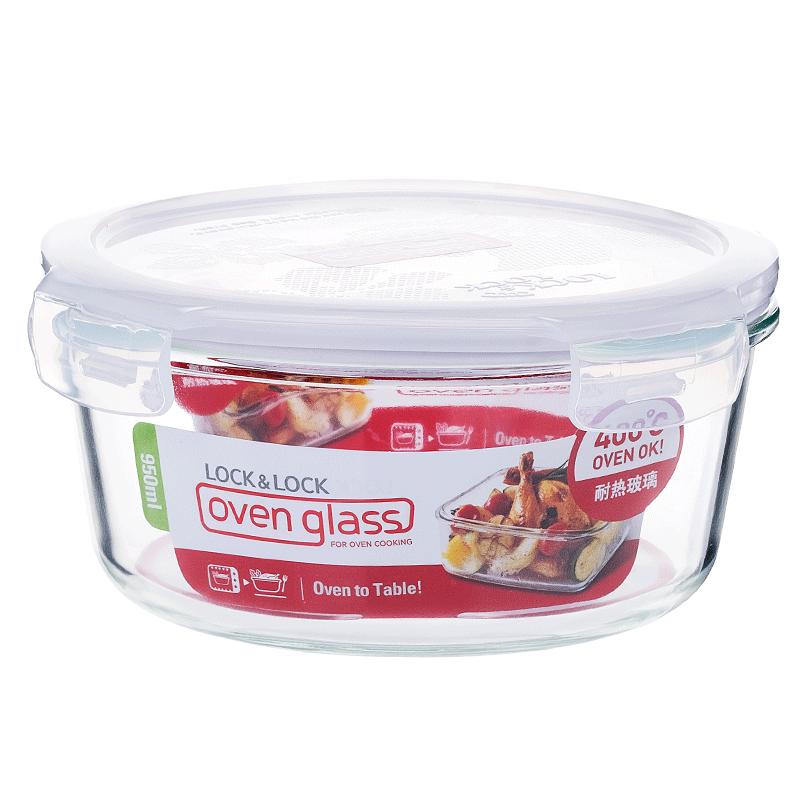 

LOCK&LOCK 950ml Round Heat-Resistant Glass Food Container