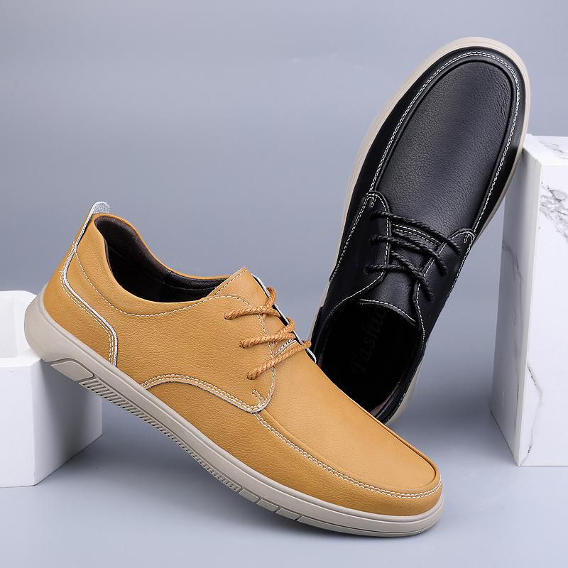 Fashion Mens Formal shoes genuine Leather lace up oxfords Dress office work Casual Flats Luxury Walking Oxfords shoe Zapatos Para Hombre