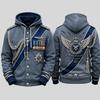 Mens Ceremonial Military Uniform 3D Print Zip Hoodie Polyester Long Sleeve Jacket Cosplay Streetwear Costume Clothing