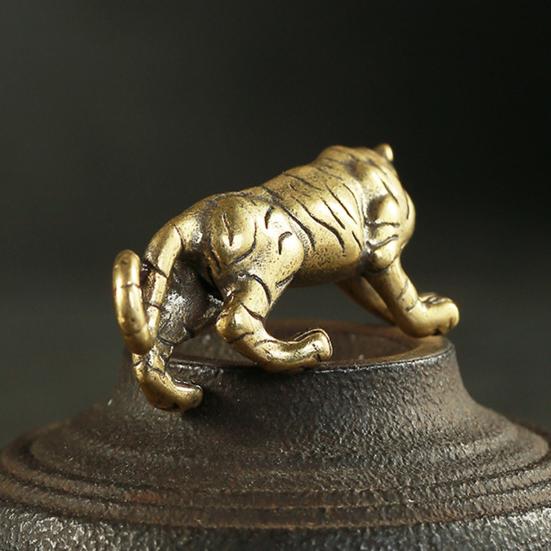 Retro alamă pură solidă Vintage tigru formă breloc pandantiv suvenir accesoriu