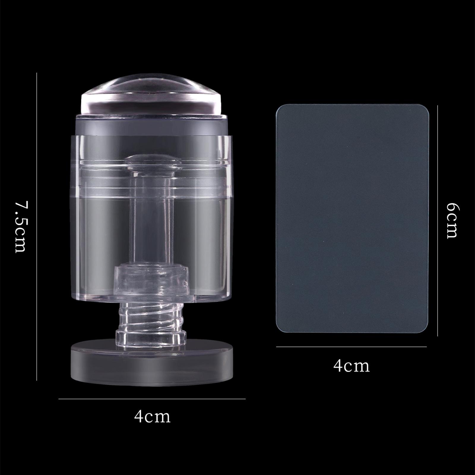 

Вращающиеся прозрачные штампы с переменным размером узора, силиконовые напальчники, печать на французских ногтях, штамп, скребок, аксессуары, инструмент