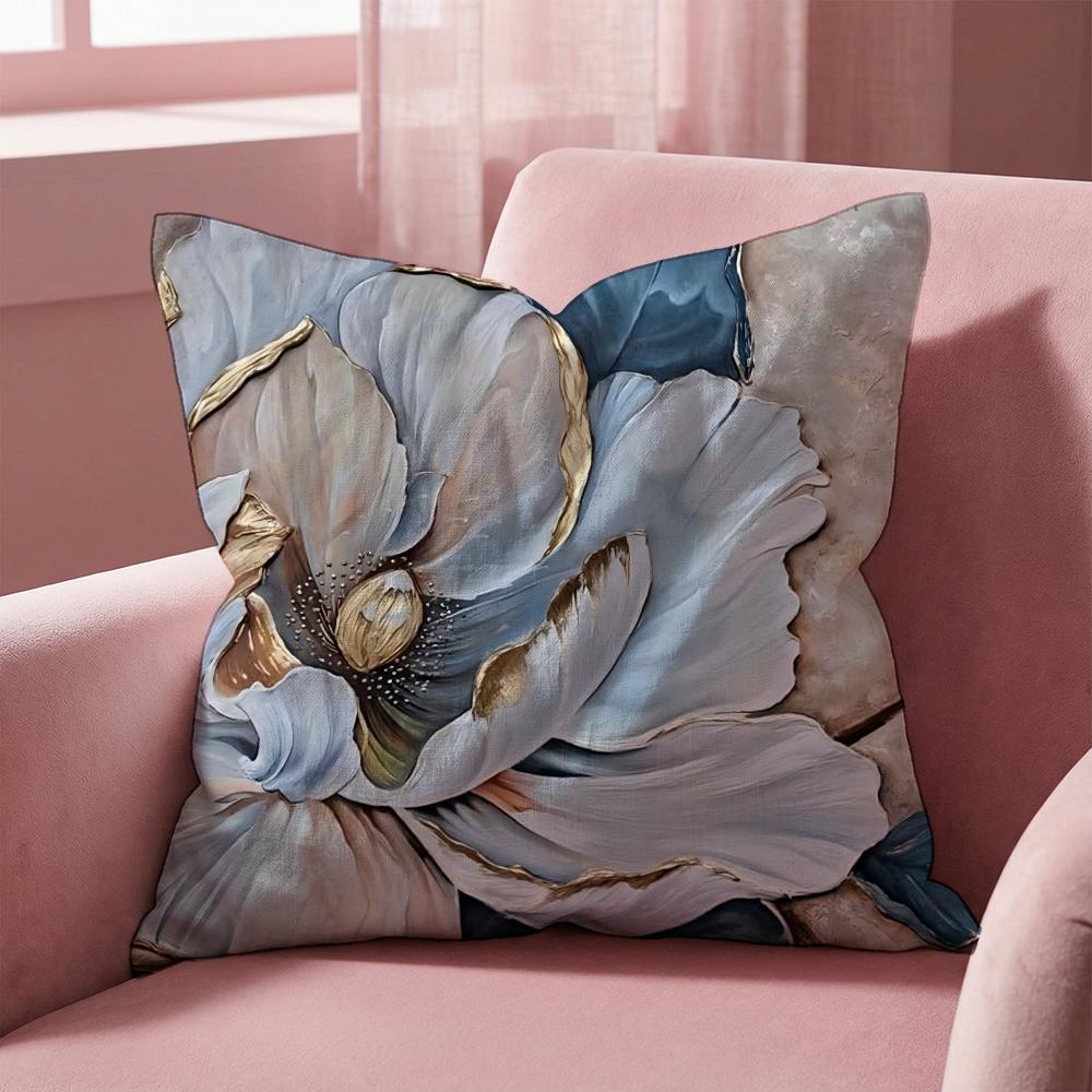 Oil Painting Floral Elegant  Cushion Cover Multi-Scene Pillow Cover for Home & Car - Reversible, Soft & Durable for Daily Use