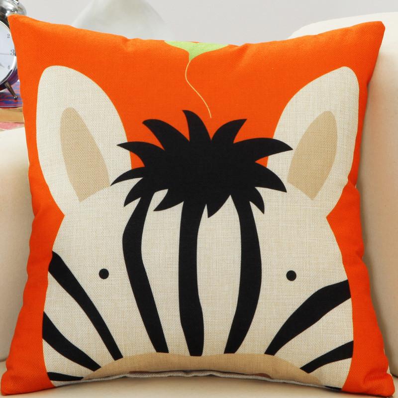 45x45cm Cute Cartoon Throw Pillowcase Home Linen Animal Printed Cushion Cover Car Sofa Pillow Cover Children Room Decorative