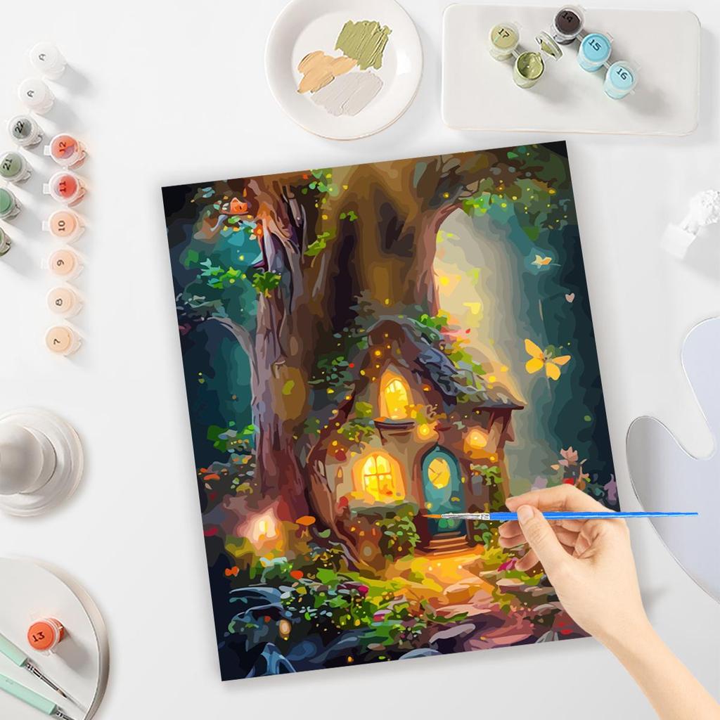 RUOPOTY Frame Painting By Numbers For Adults Starter Kits Forest Personalized Gift Paint With Numbers For Home Decors 40x50cm