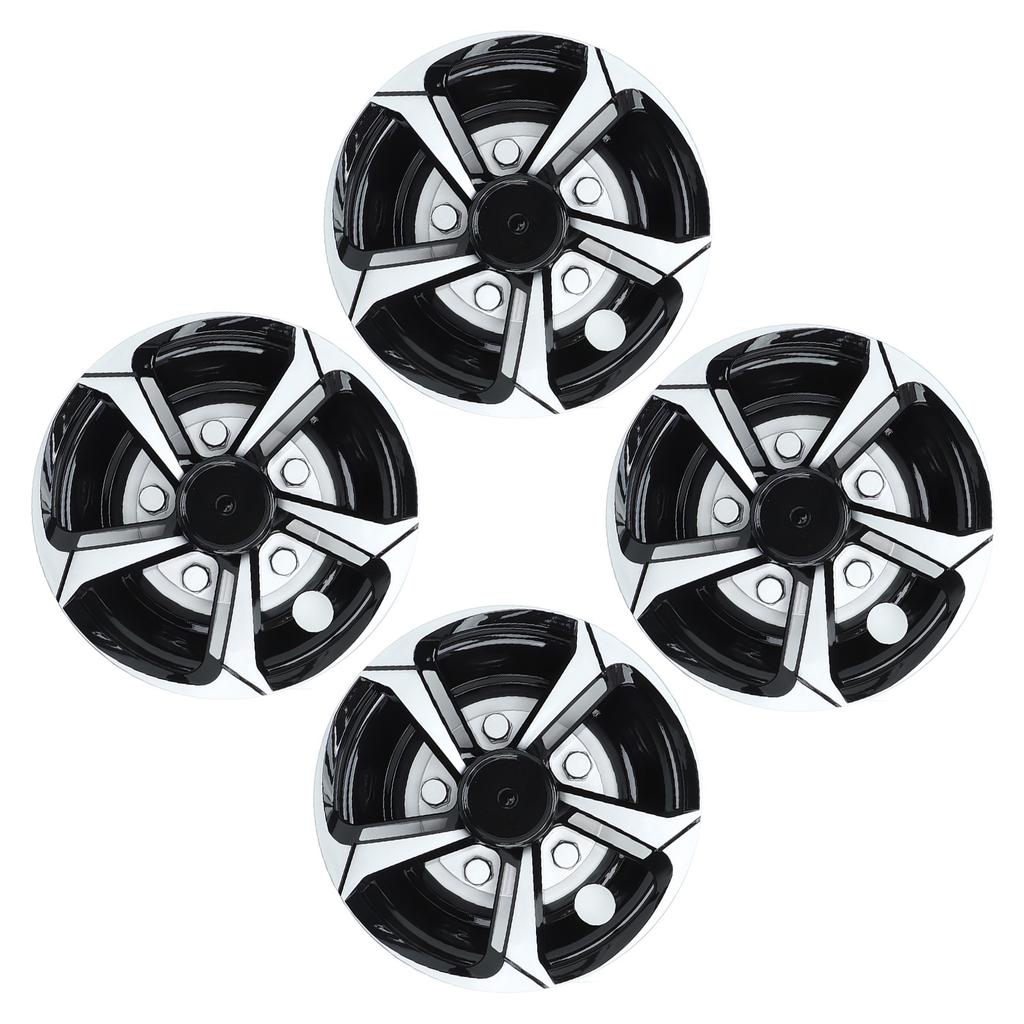 8 Inch Wheel Hub Cap Black Fully Wrap Hubcap Rim Protector Trim Replacement for EZ‑GO Golf Cart